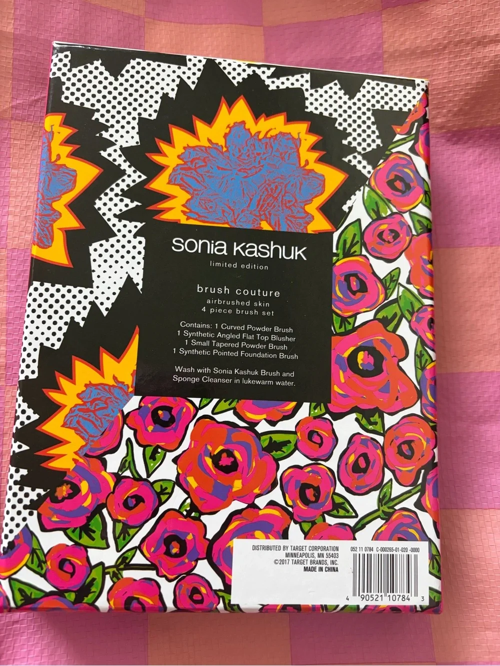 Sonia Kashuk Colorful Printed Handle Brush Set - Pink Green Yellow Black